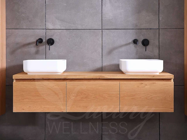 Mawialux eikenhout badmeubelset (zonder hangkast) 150 of 180cm (in 4 kleuren mogelijk) - afbeelding 9 van  28