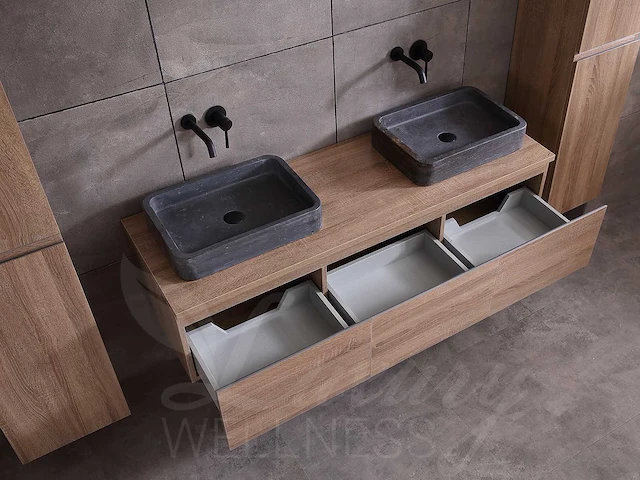 Mawialux eikenhout badmeubelset (zonder hangkast) 150 of 180cm (in 4 kleuren mogelijk) - afbeelding 24 van  28