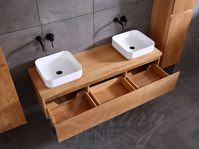 Mawialux eikenhout badmeubelset (zonder hangkast) 150 of 180cm (in 4 kleuren mogelijk) - afbeelding 5 van  28