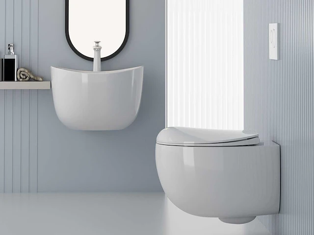 Mawialux hangend rimless toilet - glans wit - afbeelding 5 van  6