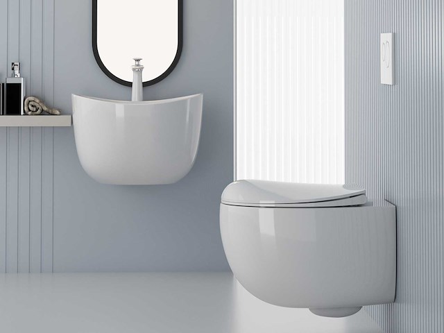 Mawialux hangend rimless toilet - glans wit - afbeelding 5 van  6