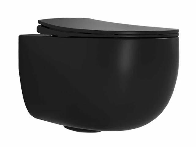 Mawialux hangend rimless toilet - mat zwart - afbeelding 3 van  10