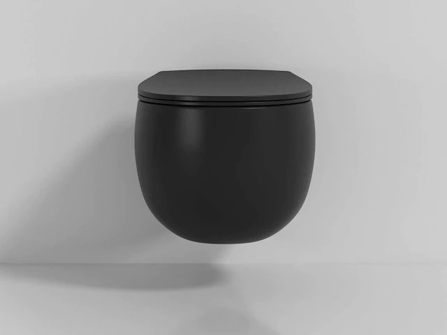 Mawialux hangend rimless toilet - mat zwart - afbeelding 8 van  10