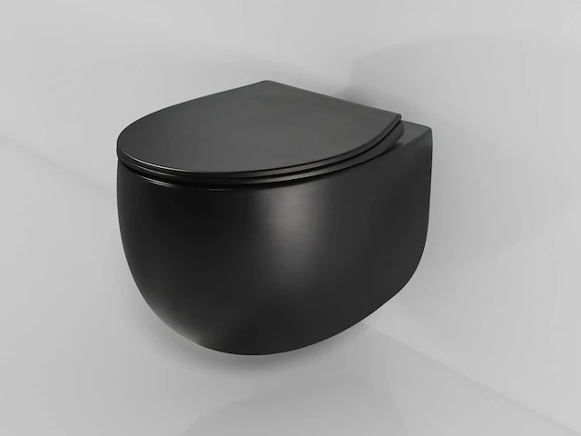 Mawialux hangend rimless toilet - mat zwart - afbeelding 5 van  10