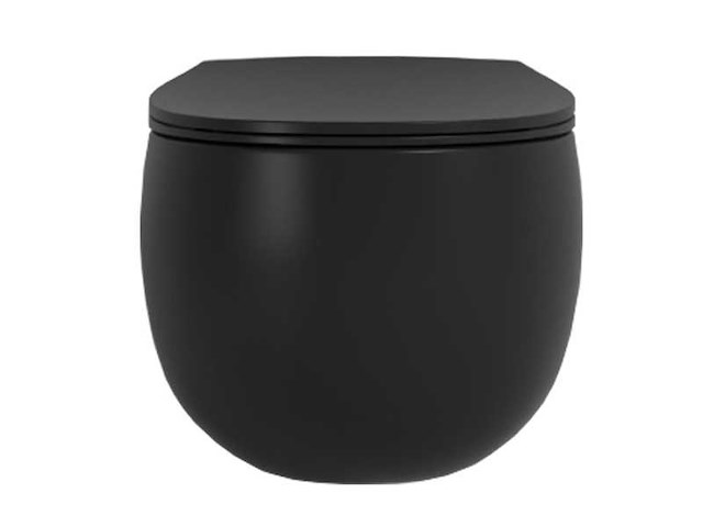 Mawialux hangend rimless toilet - mat zwart - afbeelding 4 van  10