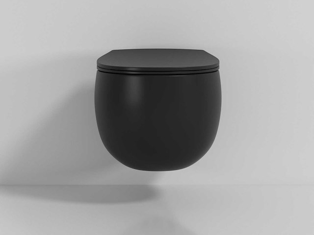 Mawialux hangend rimless toilet - mat zwart - afbeelding 8 van  10