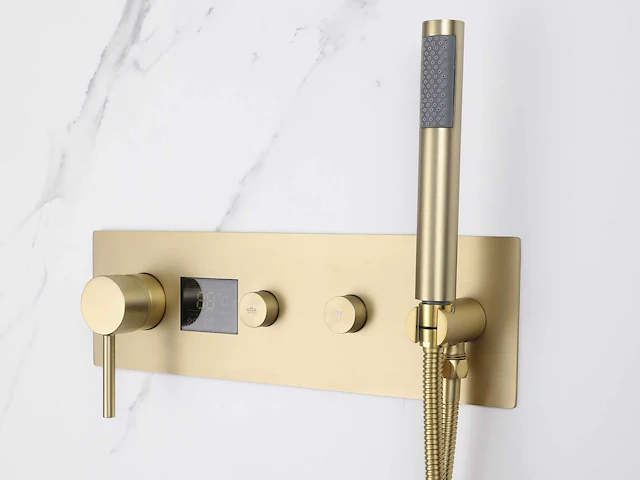 Mawialux inbouw regendouche - digitaal display - geborsteld goud - afbeelding 8 van  33