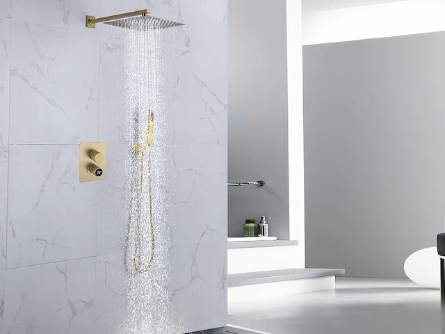 Mawialux inbouw regendouche - digitaal display - geborsteld goud - afbeelding 2 van  6