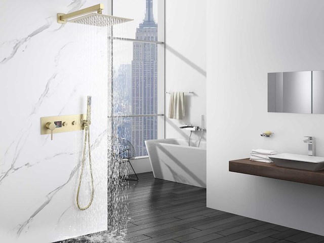 Mawialux inbouw regendouche - digitaal display - geborsteld goud - afbeelding 24 van  33