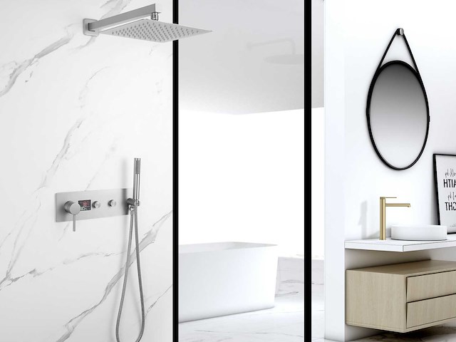 Mawialux inbouw regendouche - digitaal display - rvs - afbeelding 3 van  8