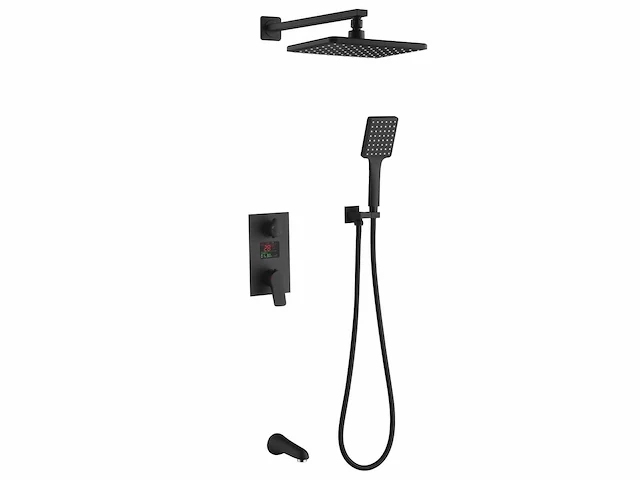 Mawialux inbouw regendouche mat zwart - digitaal display - afbeelding 1 van  8