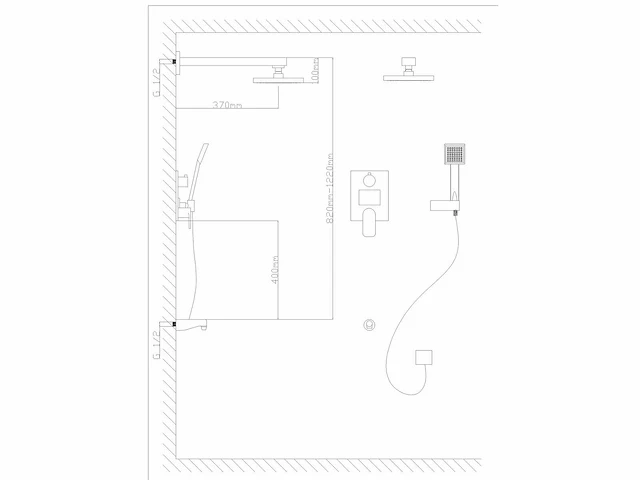 Mawialux inbouw regendouche mat zwart - digitaal display - afbeelding 6 van  8