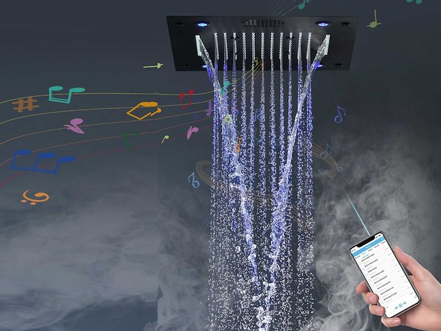 Mawialux inbouw regendouche met bluetooth mat zwart - afbeelding 2 van  18