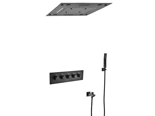 Mawialux inbouw regendouche met bluetooth mat zwart - afbeelding 1 van  18