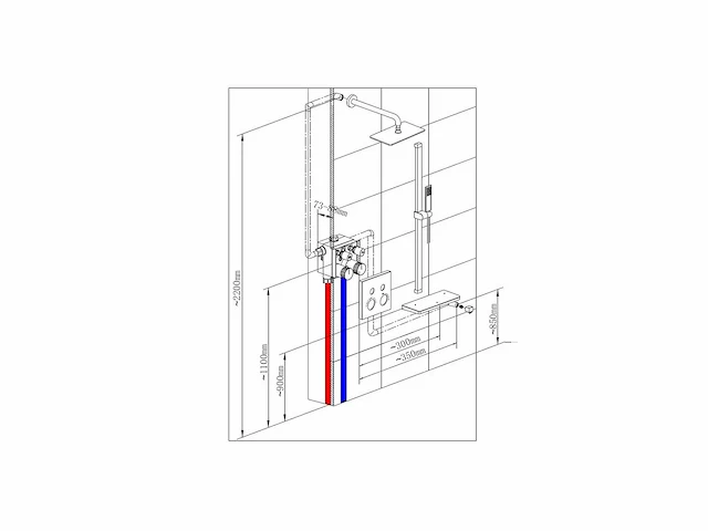 Mawialux inbouw regendouche met (mat zwart of gunmetal grey) - afbeelding 13 van  14