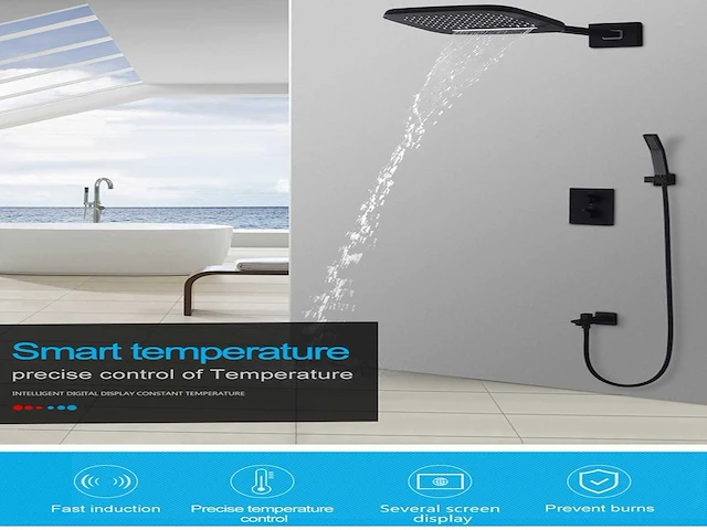 Mawialux inbouw regendouche met smart thermostaatkraan (keuze uit rvs of mat zwart) - afbeelding 28 van  36