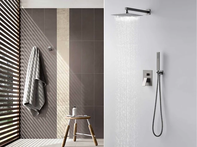 Mawialux inbouw regendoucheset - cobra - gunmetal grey - afbeelding 3 van  9