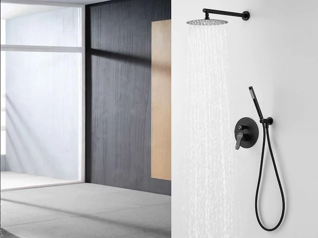 Mawialux inbouw regendoucheset - maca - gunmetal grey of mat zwart kleurkeuze - afbeelding 2 van  9