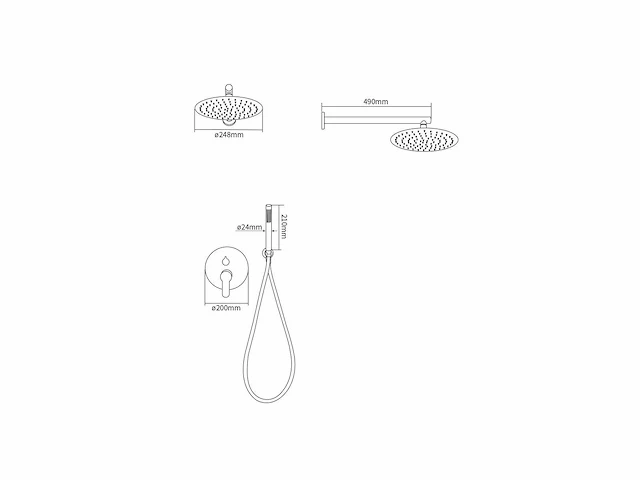Mawialux inbouw regendoucheset - maca - gunmetal grey - afbeelding 9 van  9