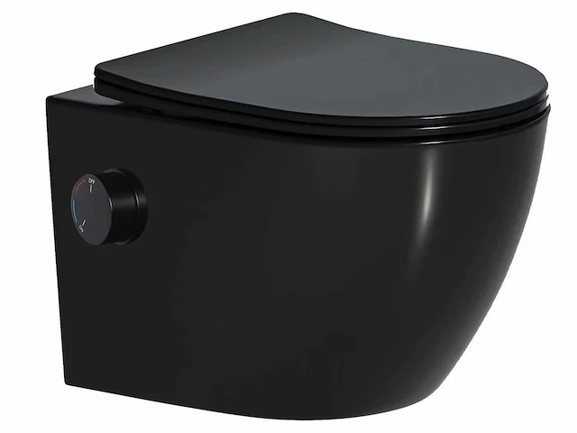 Mawialux inbouw wandcloset met bidet mat zwart - afbeelding 1 van  4