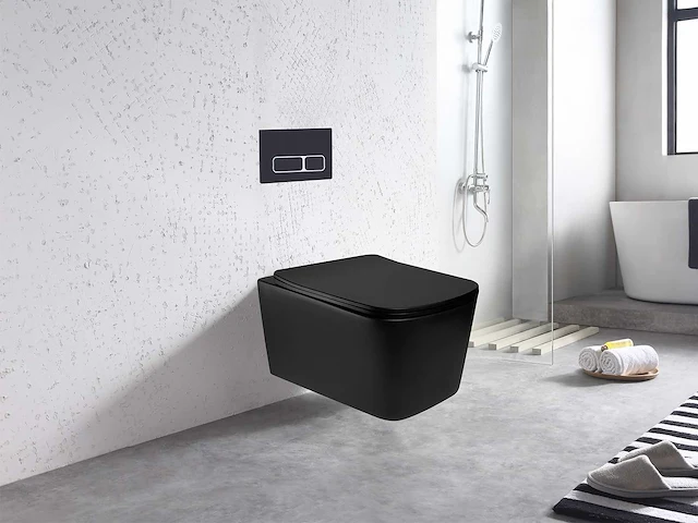 Mawialux inbouw wandcloset met closetzitting - mat zwart - afbeelding 2 van  4