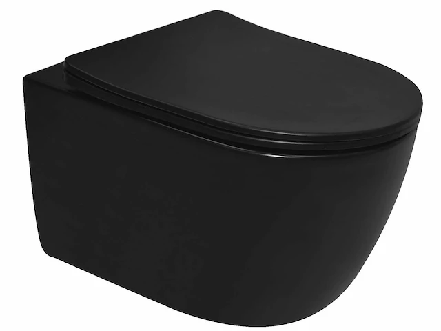 Mawialux inbouw wandcloset met closetzitting - turbo flush - mat zwart - afbeelding 1 van  6