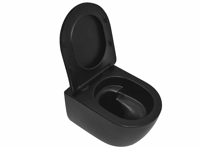 Mawialux inbouw wandcloset met closetzitting - turbo flush - mat zwart - afbeelding 3 van  6