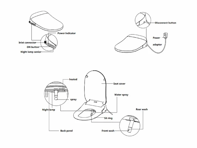 Mawialux inbouw wandcloset met reiniging en automatische closetzitting - afbeelding 4 van  14