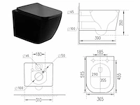 Mawialux inbouw wandclosetten met closetzittingen mat zwart of mat wit - afbeelding 6 van  7