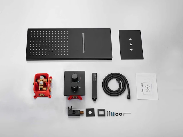 Mawialux inbouw waterval regendouche - digitaal display (mat zwart of gunmetal grey) - afbeelding 2 van  12