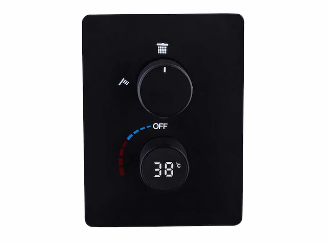 Mawialux inbouw waterval regendouche - digitaal display (mat zwart of gunmetal grey) - afbeelding 9 van  12