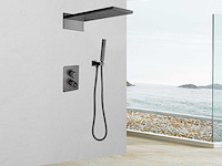 Mawialux inbouw waterval regendouche - digitaal display (mat zwart of gunmetal grey) - afbeelding 11 van  12
