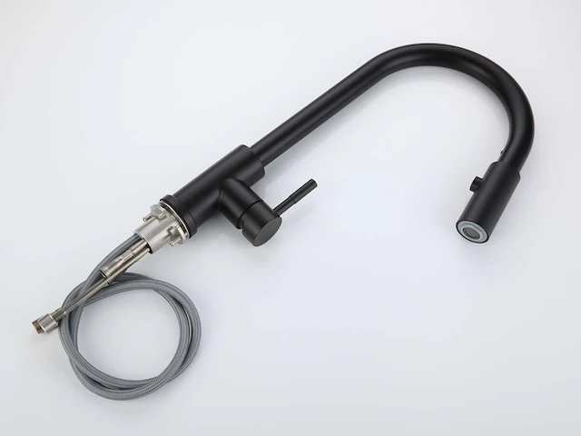 Mawialux keukenkraan met uitneembare sproeikop - mat zwart - afbeelding 2 van  18