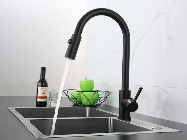 Mawialux keukenkraan met uitneembare sproeikop - mat zwart - afbeelding 11 van  18