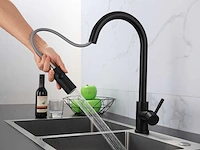Mawialux keukenkraan met uitneembare sproeikop - mat zwart - afbeelding 13 van  18