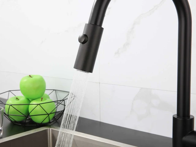 Mawialux keukenkraan met uitneembare sproeikop - mat zwart - afbeelding 15 van  18