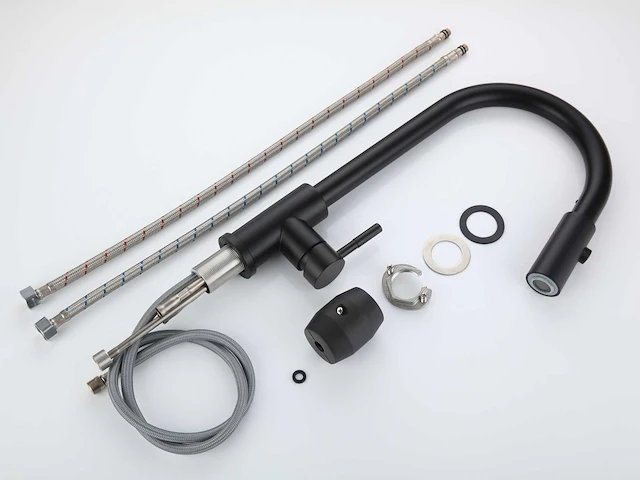 Mawialux keukenkraan met uitneembare sproeikop - mat zwart - afbeelding 16 van  18