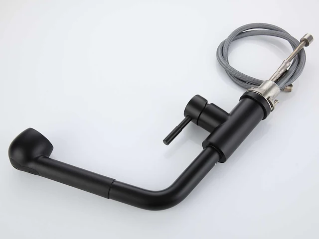 Mawialux keukenkraan met uitneembare sproeikop - mat zwart - afbeelding 3 van  18