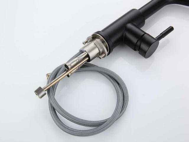 Mawialux keukenkraan met uitneembare sproeikop - mat zwart - afbeelding 4 van  18