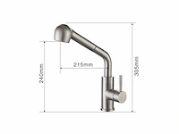 Mawialux keukenkraan met uitneembare sproeikop - mat zwart - afbeelding 9 van  18