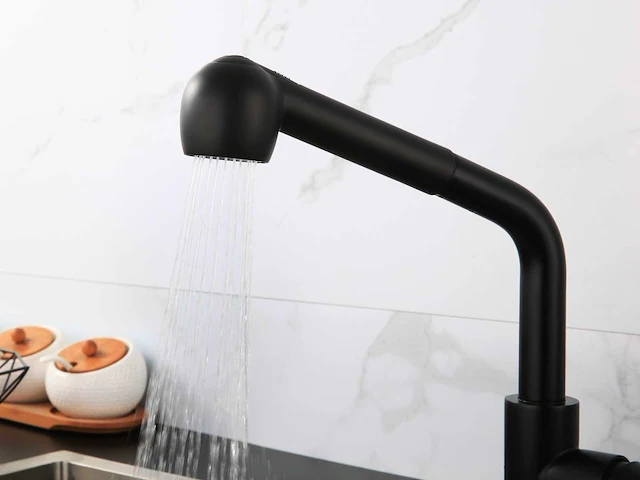 Mawialux keukenkraan met uitneembare sproeikop - mat zwart - afbeelding 13 van  18