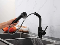 Mawialux keukenkraan met uitneembare sproeikop - mat zwart - afbeelding 14 van  18