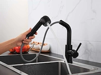 Mawialux keukenkraan met uitneembare sproeikop - mat zwart - afbeelding 15 van  18