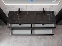 Mawialux mat zwart badkamermeubel 160cm (diverse opstellingen) - afbeelding 2 van  71