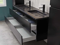 Mawialux mat zwart badkamermeubel 160cm (diverse opstellingen) - afbeelding 3 van  71