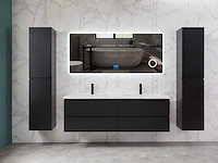 Mawialux mat zwart badkamermeubel 160cm (diverse opstellingen) - afbeelding 7 van  71