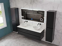 Mawialux mat zwart badkamermeubel 160cm (diverse opstellingen) - afbeelding 16 van  71