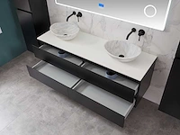 Mawialux mat zwart badkamermeubel 160cm (diverse opstellingen) - afbeelding 18 van  71