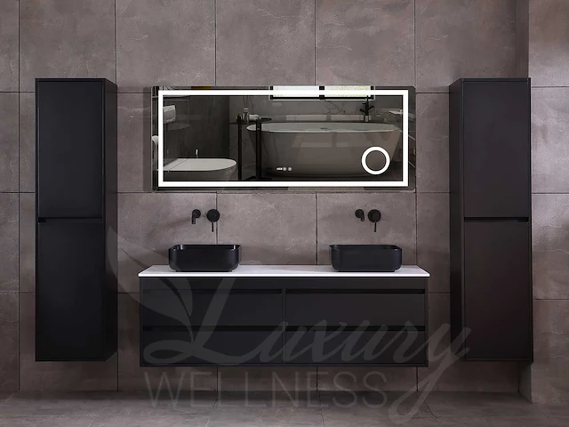 Mawialux mat zwart badkamermeubel 160cm (diverse opstellingen) - afbeelding 44 van  71