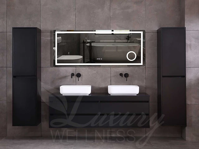 Mawialux mat zwart badkamermeubel 160cm (diverse opstellingen) - afbeelding 46 van  71